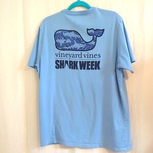 Vineyard Vines Tee Shirt Large Blue Shark Week